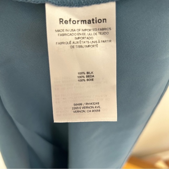 NWOT Reformation Aliceyn Silk Dress in Waves - Picture 5 of 6